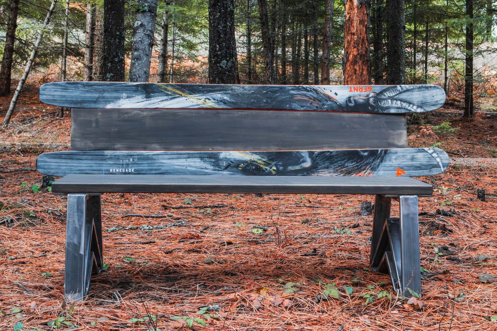 Handcrafted Ski Bench